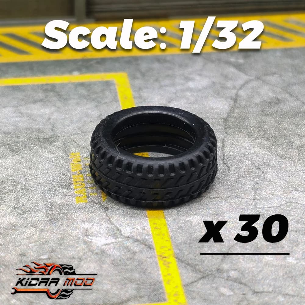 KicarMod 1/64 1/43 1/32 jeu de pneus en caoutchouc décoration de scène de route de course pour modèl