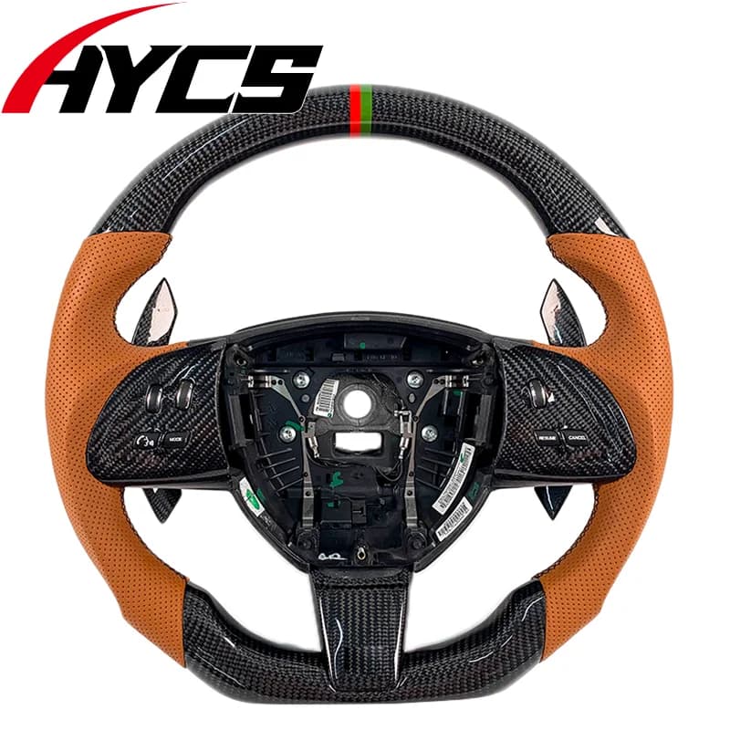 Modification Intérieure de Voiture, Volant Sport en Fibre de Carbone Personnalisé, Amélioré avec LED