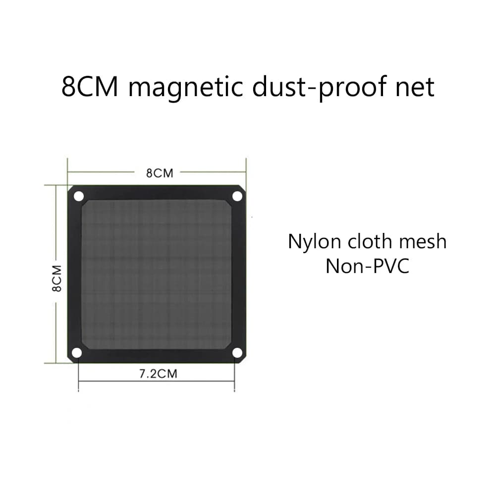Filtre anti-poussière pour ventilateur de refroidissement de châssis PC, cadre en nylon magnétique s
