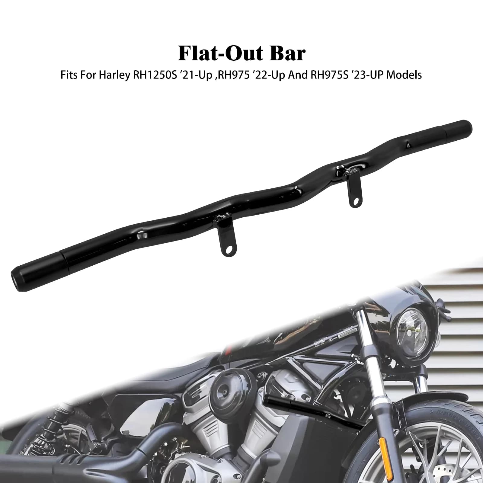 Protection de moteur avant de moto, barre plate, noir brillant, barre anti-choc pour Harley Sportste