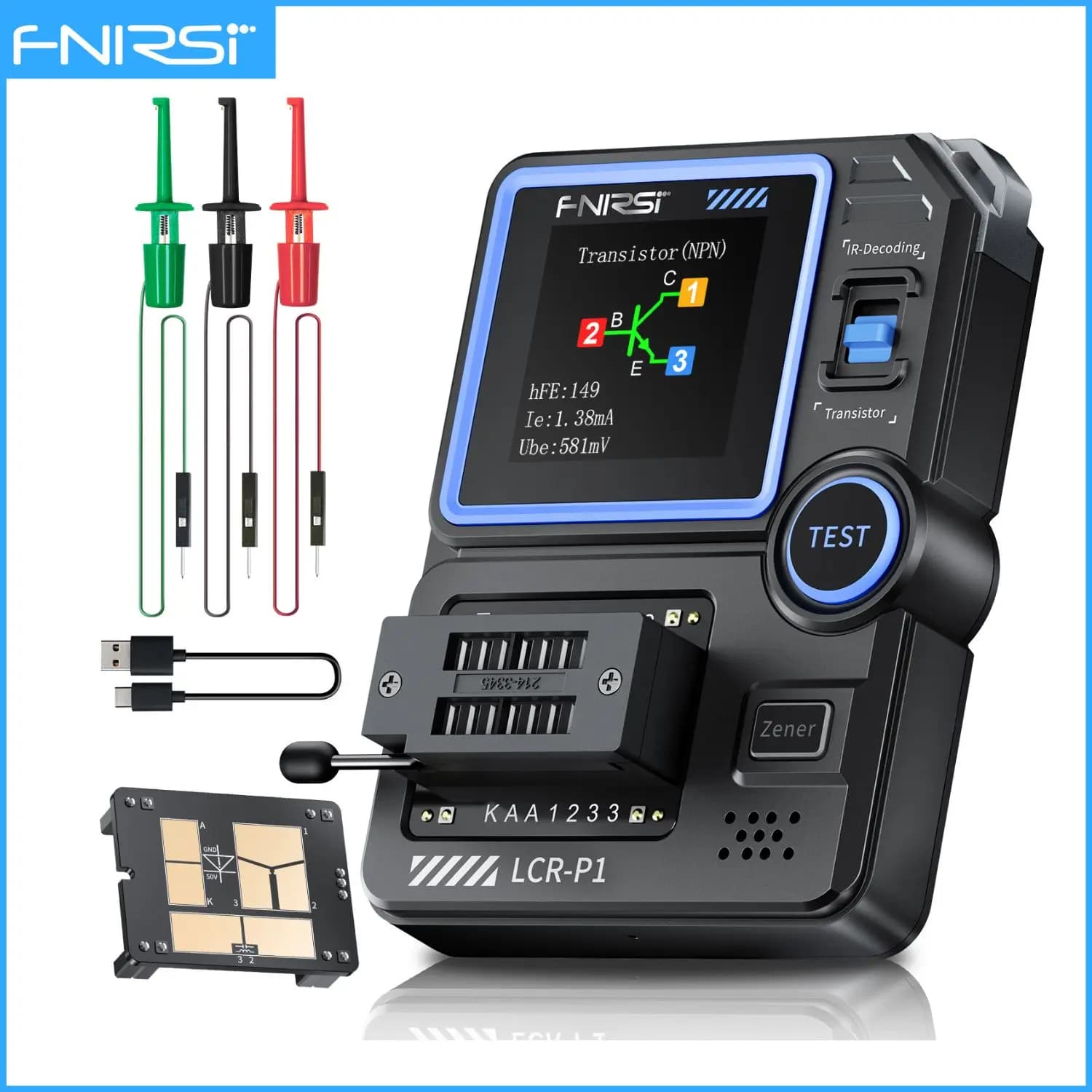 FNIRSI LCR-P1 Тест э Ngaliyay Hei Saorх sembleм Khuнтов: LCR, ESR, ди®кон, tранзисторы SMD