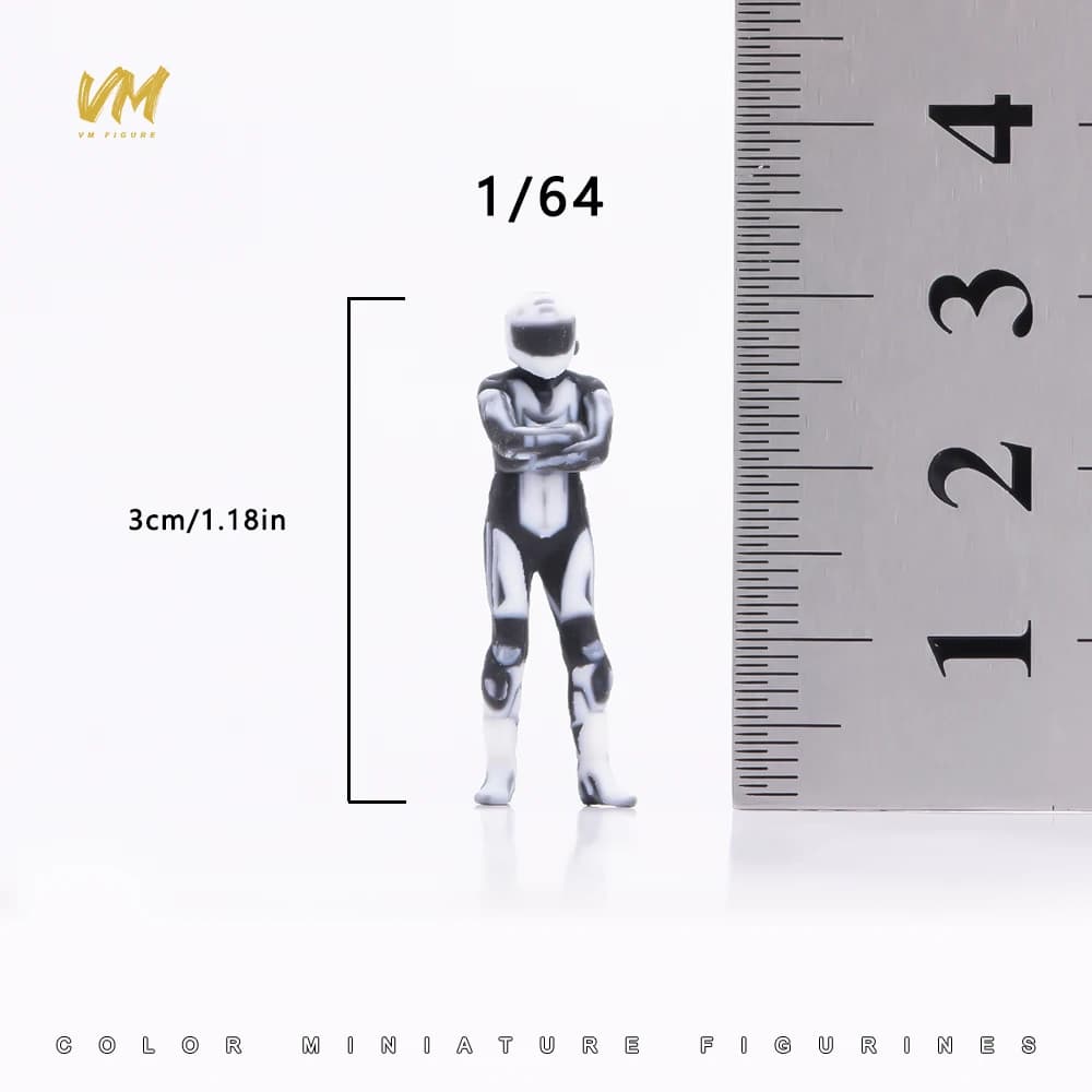 Figurines miniatures 1/64 1/43 1/24 1/18 Pilote de course Casques de moto Modèles de poupées miniatu