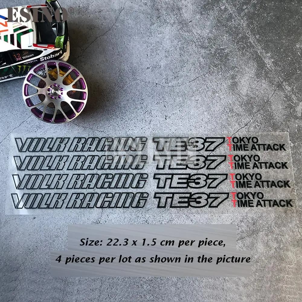 Autocollant Décoratif en Vinyle pour Jante de Roue de Voiture, Décalcomanies pour Volk Racing TE37 T