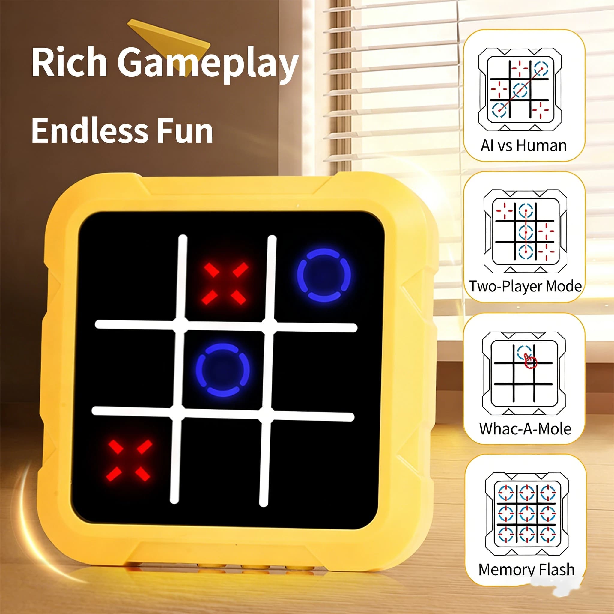 Échiquier électronique, tic-tac-toe, jouet éducatif multifonctionnel pour enfants, jeu de stratégie,