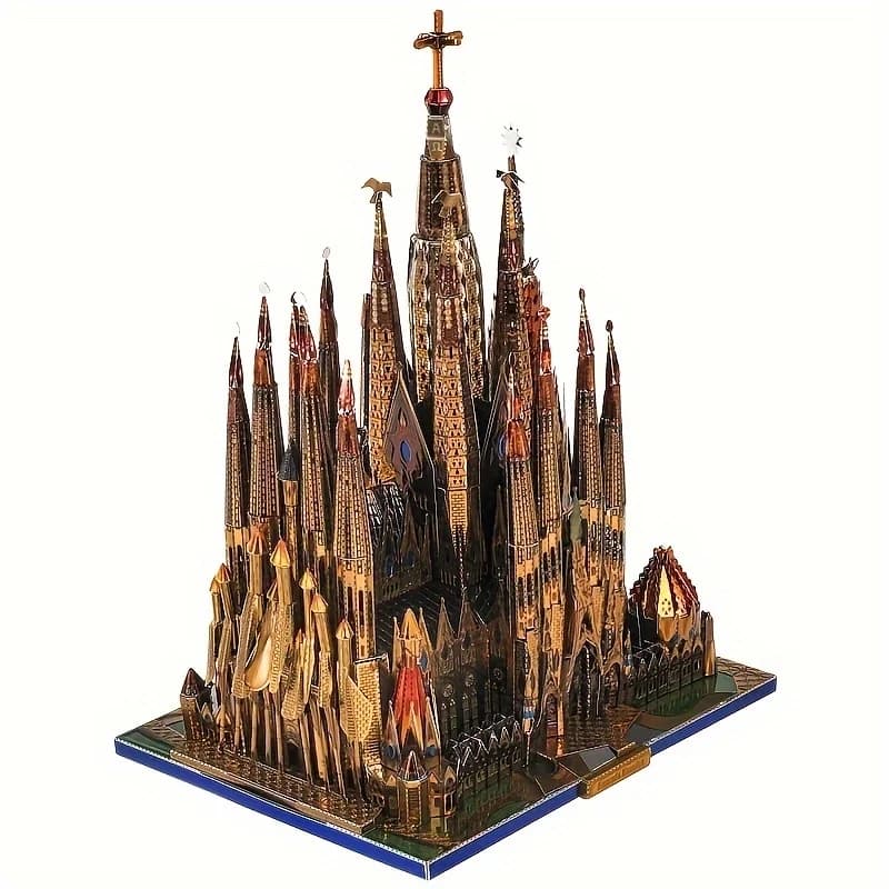 Puzzle en métal tridimensionnel 3D, modèle de construction de la cathédrale Sagrada Familia, modèles