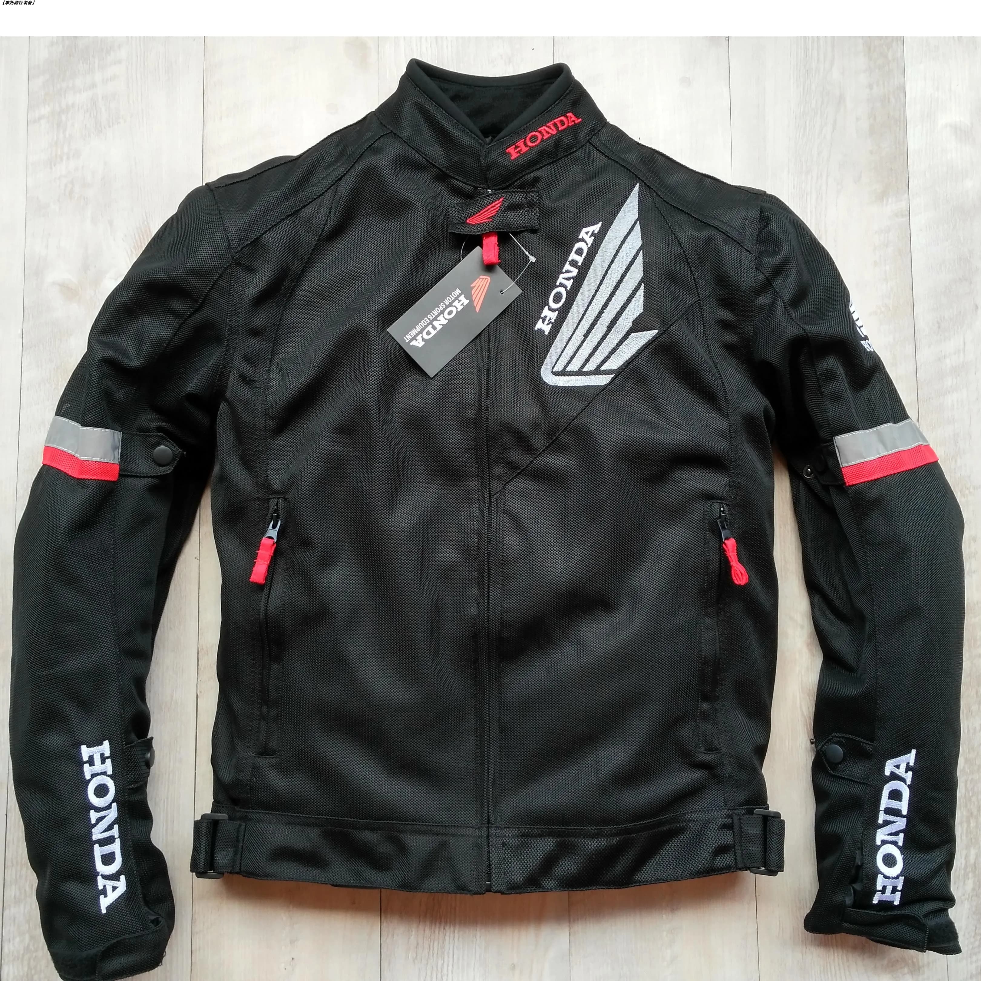 Veste de Moto Honda avec armure corporelle CE, vestes de course pour hommes et femmes, vêtements de