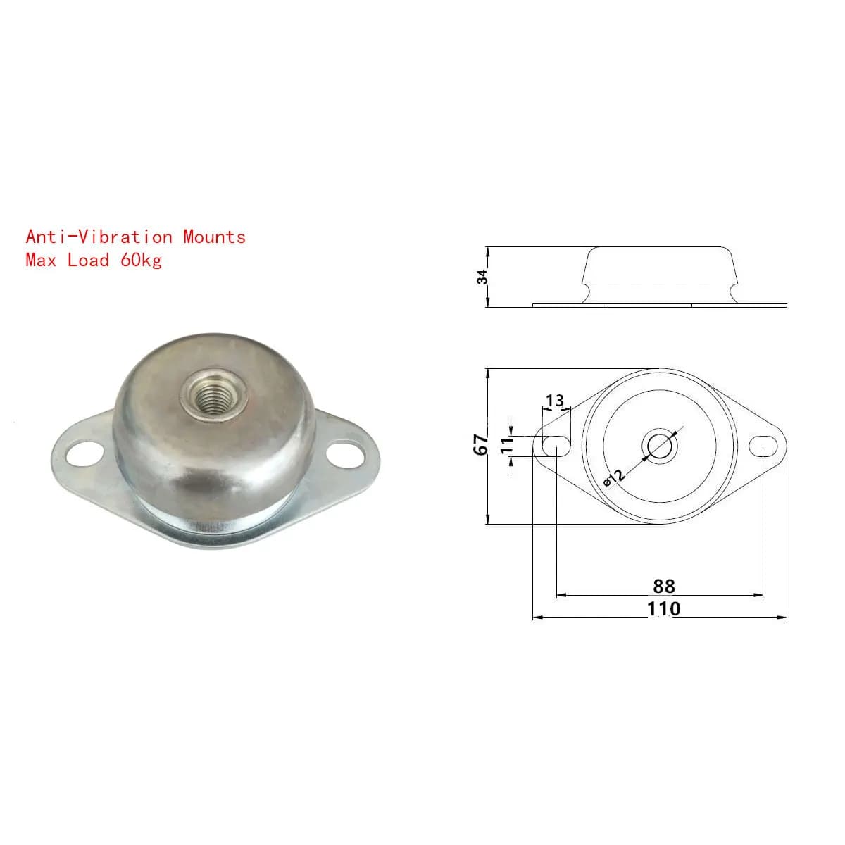 Supports d'amortisseurs en caoutchouc pour générateur de 60KG/100KG, compresseur d'air pour moteur D
