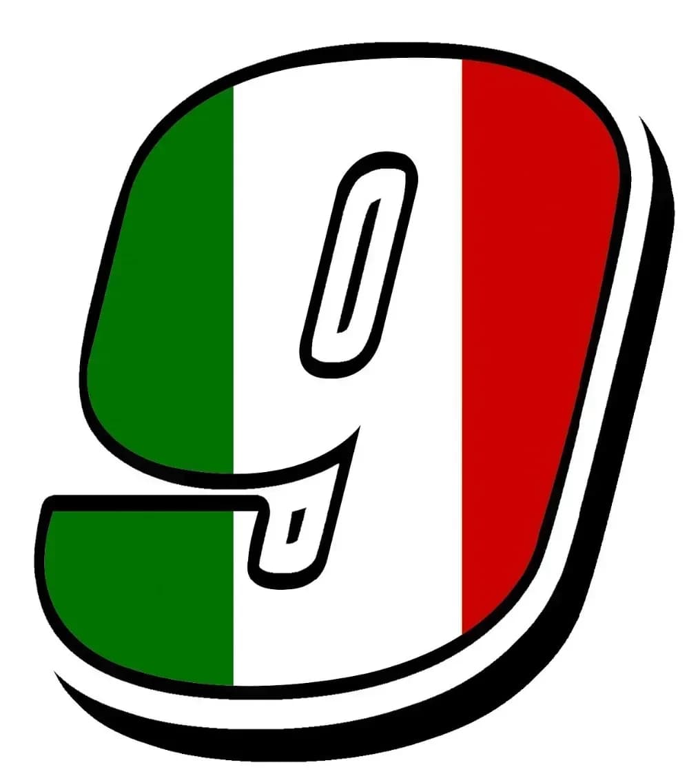 Autocollant de voiture avec numéro de course de Motocross, drapeau italien 0-9, autocollant Durable 