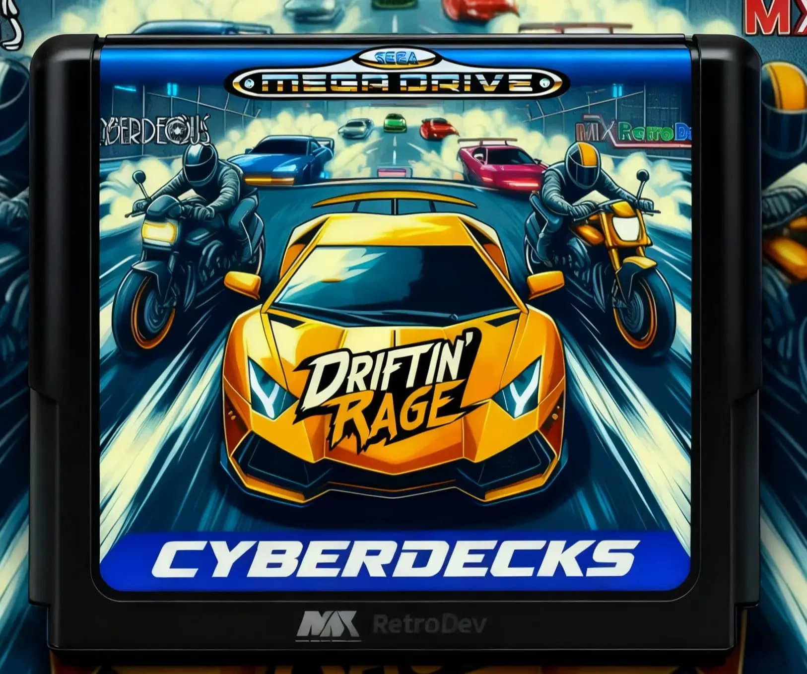 Carte de jeu Driftin' Rage MD 16 bits pour console de jeu Mega Drive