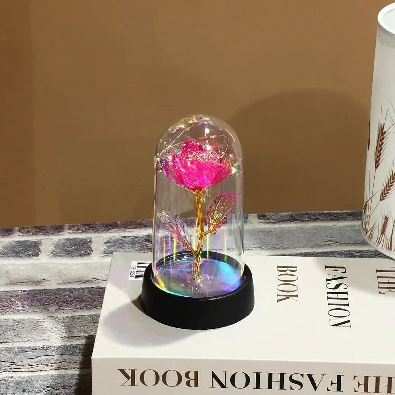 LED Simulation Rose fleur éternelle lumière belle réaliste d'apparence veilleuse fournitures de fête