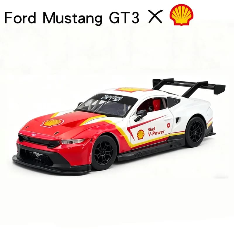 1:24 Ford Mustang GT3 Co-marque Version alliage modèle de voiture de sport moulé sous pression en mé
