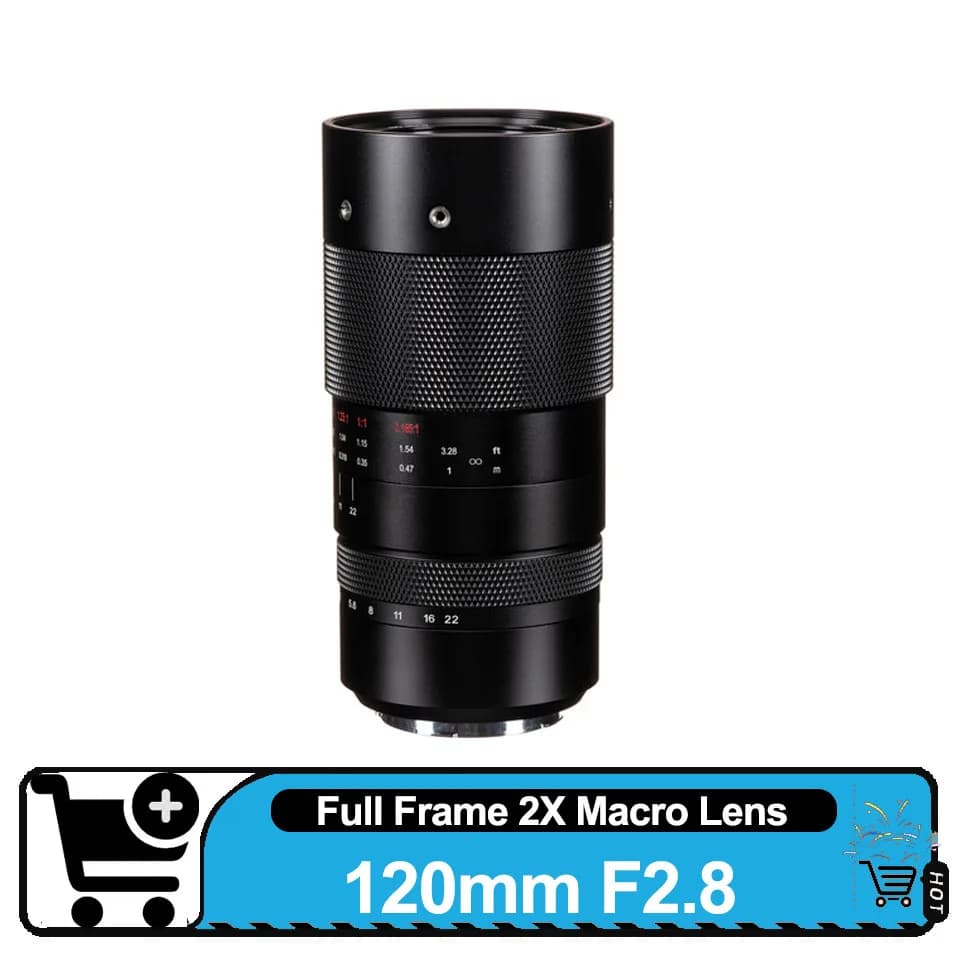 AstrHori objectif Macro plein cadre 120mm F2.8 Macro 2X objectif de caméra à mise au point manuelle 