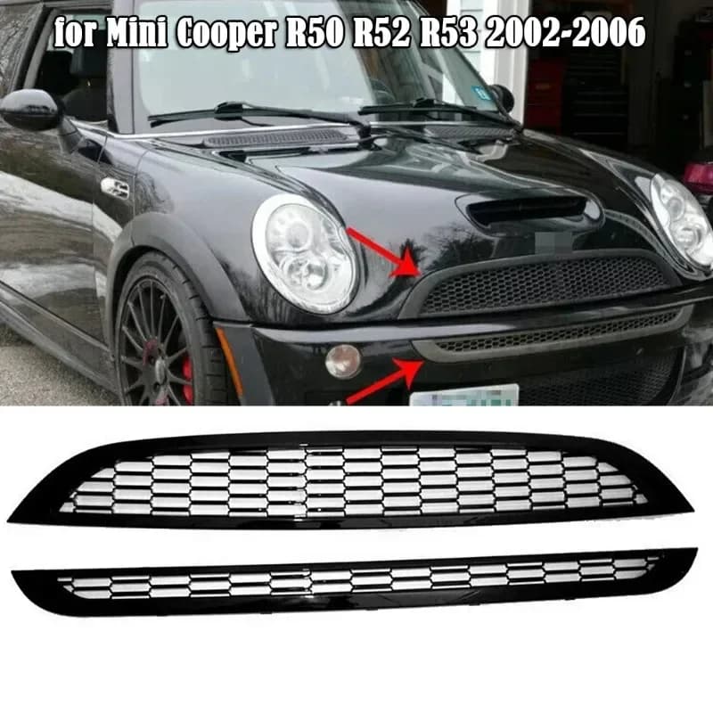 Grille de pare-chocs avant de voiture pour Mini Cooper, accent d'abeille, maille, Racing Religions, 