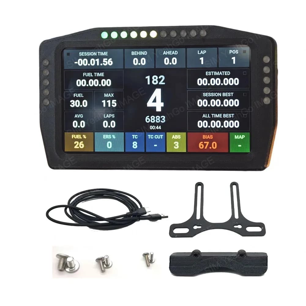 Jeu de simulation de course USB, tableau de bord multifonctionnel de 7 pouces, affichage des vitesse