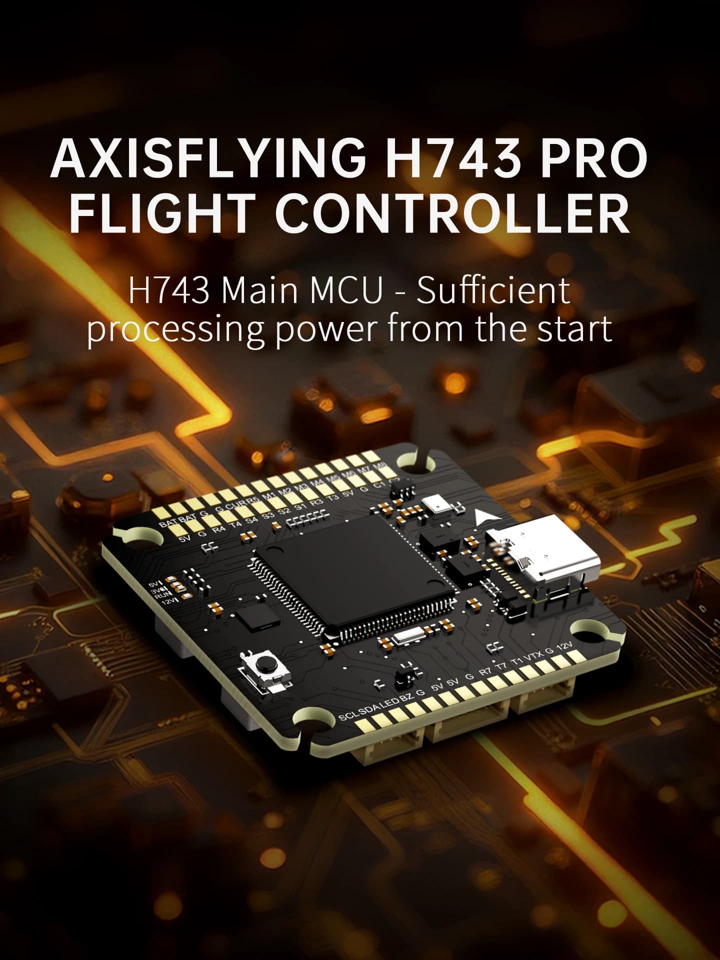 Contrôleur de vol Axisflying Argus H743 PRO 4-8S avec double baromètre ICM-42688P 30,5*30,5 mm DPS36