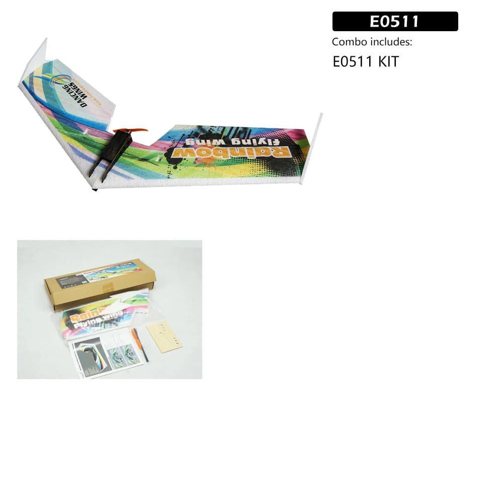 Avion RC EPP modèle DW HOBBY arc-en-ciel aile volante 800mm envergure queue version push Kit d'avion