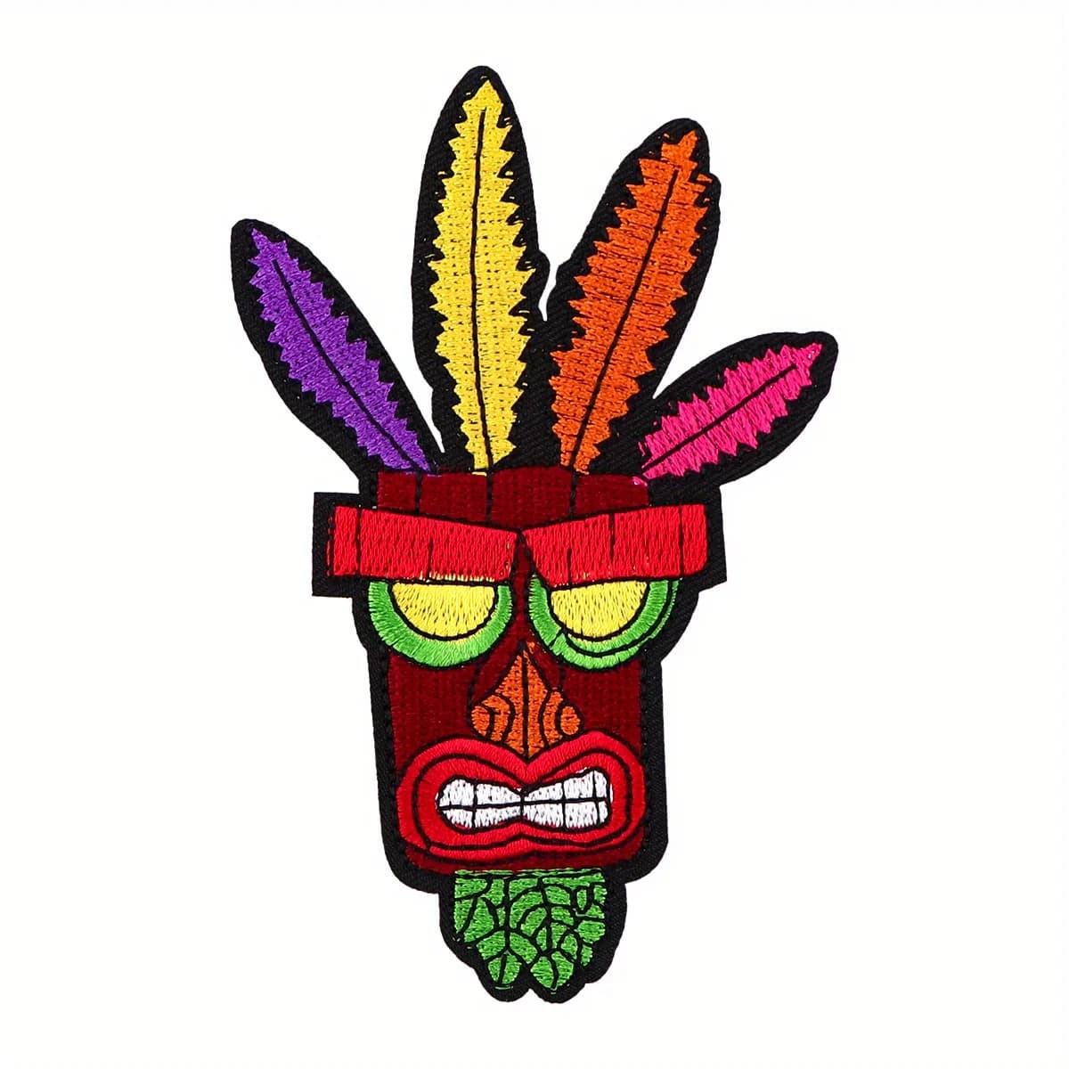 ecusson Patch de jeu Crash Bandicoot Aku Aku, brodé, mème amusant, applique à repasser ou à coudre, 