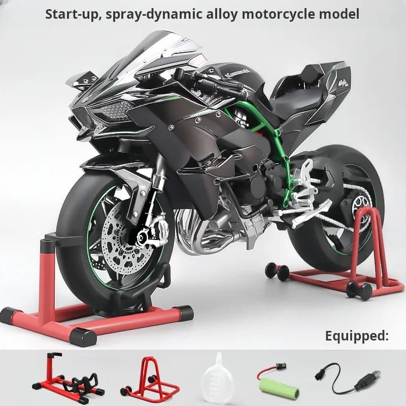 Spray 1:6 Kavvasaki Racing Ninja 500 H2R moto Simulation son lumière rapide et furieux enfant cadeau