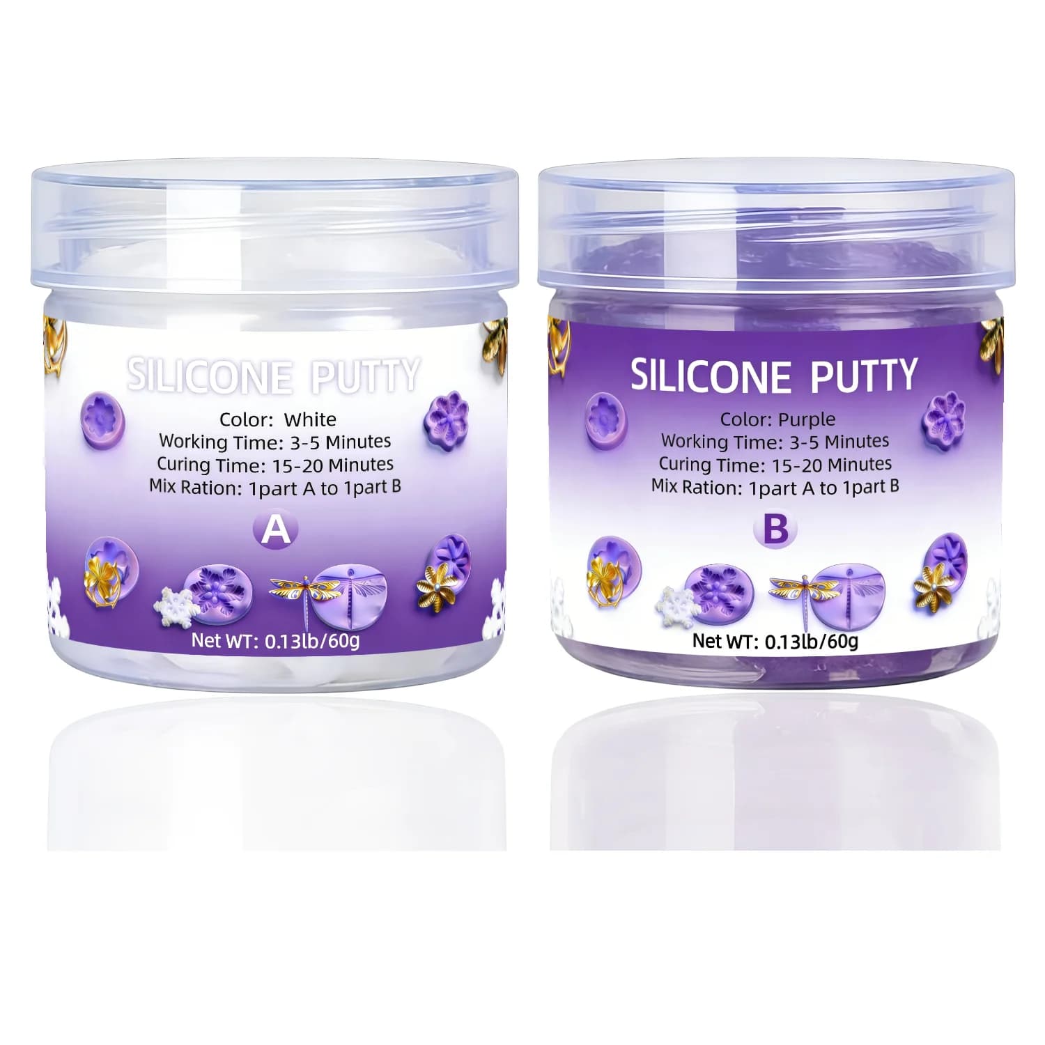 Mastic silicone - Kit de fabrication de moules en silicone flexible pour la création de moules en si