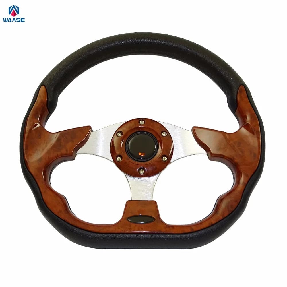 WAASE-Volant Universel en Cuir PU pour Voiture de Course, Accessoire Automobile de dehors, avec Bout