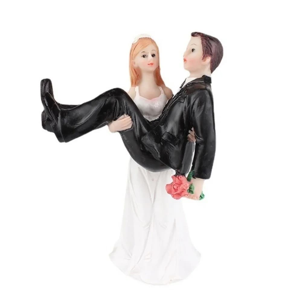 Décoration de gâteau de mariage élégante pour couple, figurine en résine de style romantique, décora
