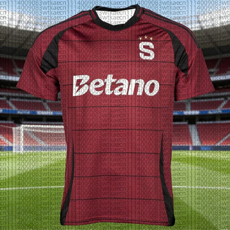 Nouveau maillot de football domicile Sparta Prague, designs personnalisés pour les fans, t-shirt déc