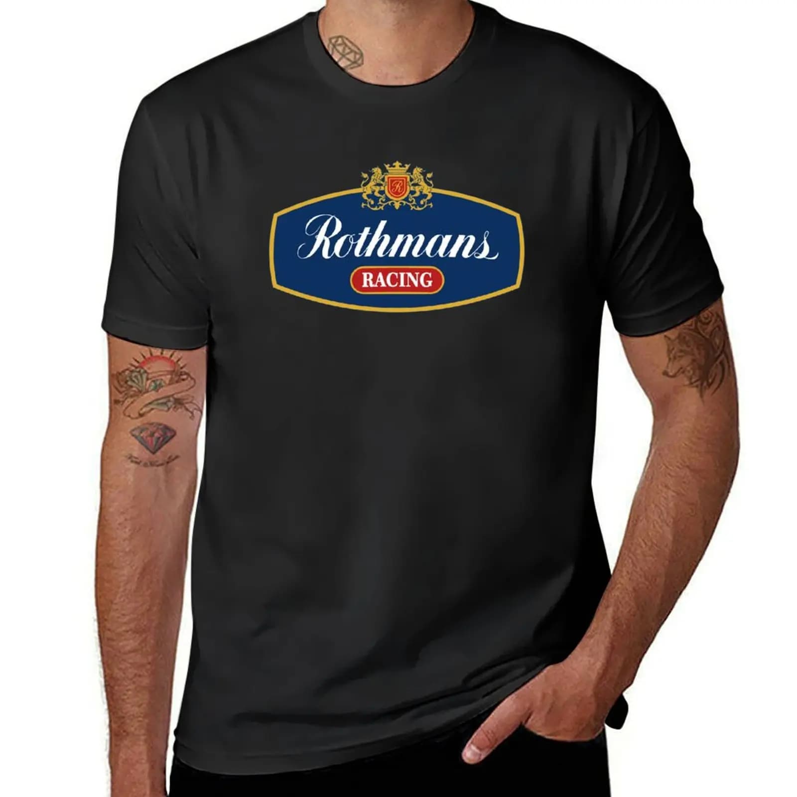Rothmans-T-shirt de course pour homme, sweat à capuche, autocollant, masque, mode, anime, vêtements