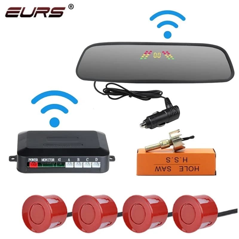 Rétroviseur de stationnement de voiture EURS, radar de recul sans fil, capteur de stationnement, sys