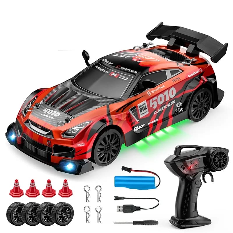Voiture RC 4x4 de drift 1:24 2.4GHz Édition Limitée - Lumières LED, cascades, drift, course à grande