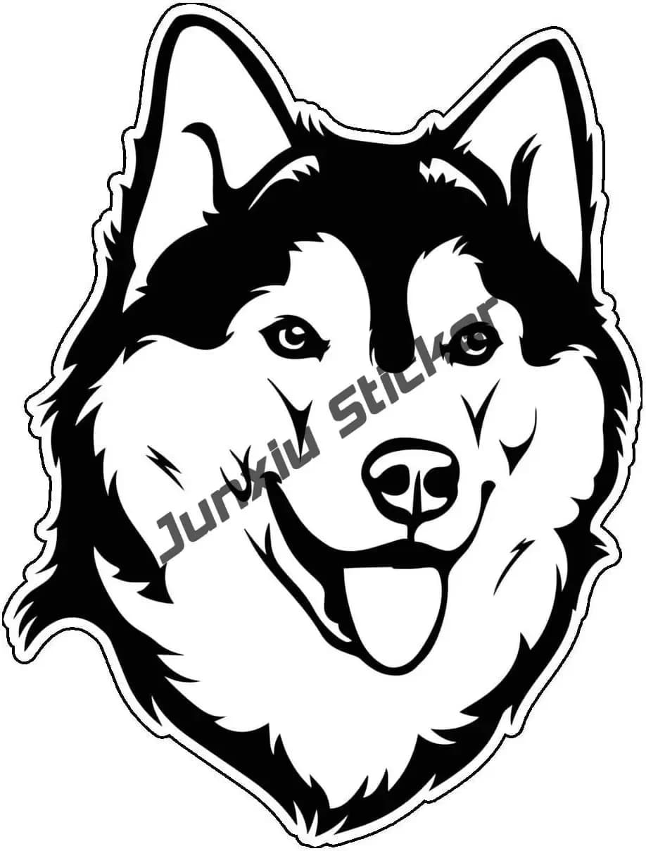 Autocollant de chien husky sibérien mignon, décalcomanie de chien husky, autocollant de fissure de h