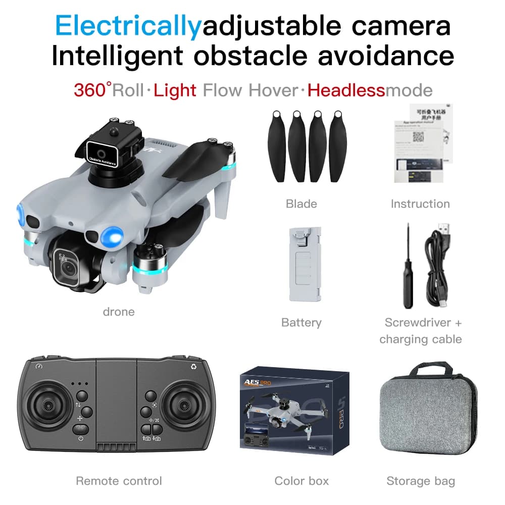 2026 AE5 Max Drone 8K HD Quadcopter avec contrôle d'écran 4,5' Batterie 20 minutes Mode sans tête 36