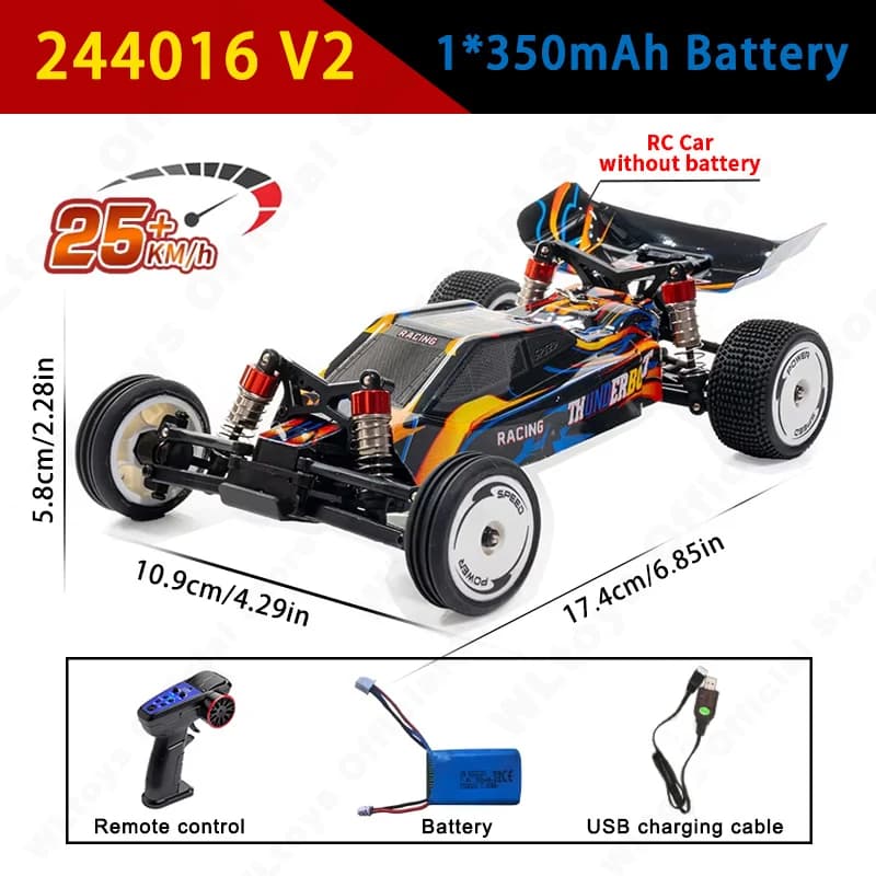 WLtoys 244016 V2 2.4G voiture de course à grande vitesse 2WD 25 KM/H 1:24 gyroscope pleine échelle v