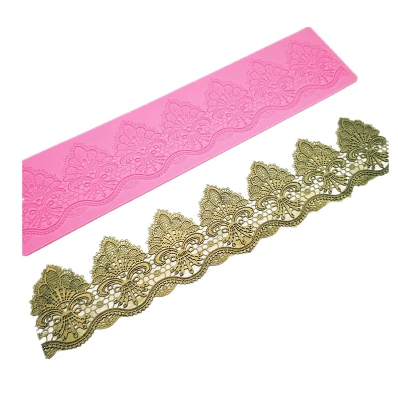 Nouveau design, moule à gâteau en silicone en forme de fleurs, forme ronde, dentelle, pour glace, ge
