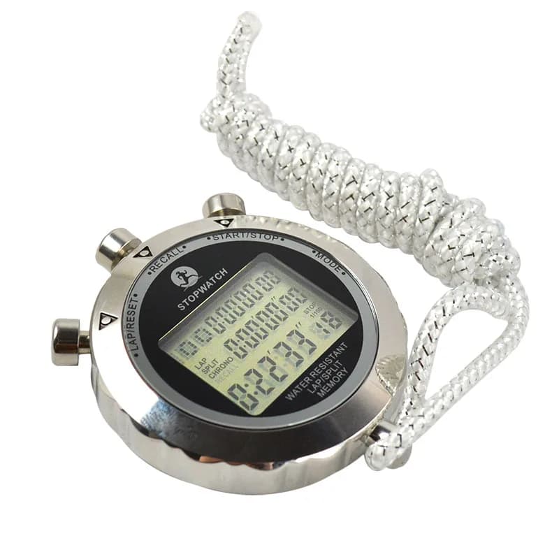 Chronomètre en métal, temps 1/100 secondes, lanière étanche, chronographe électronique, minuterie, a