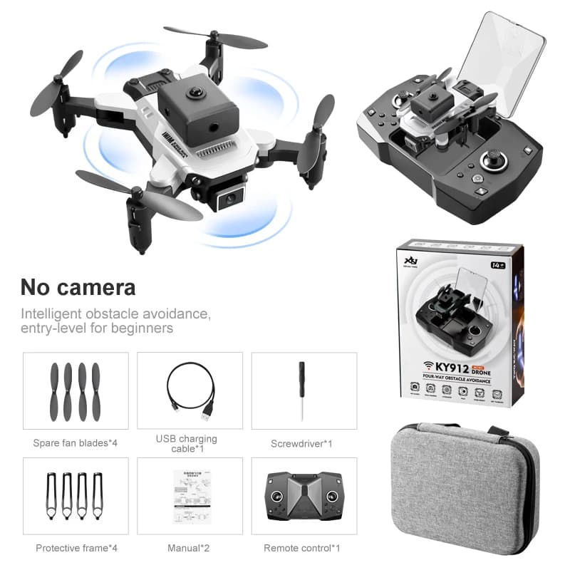 Mini Drone KY912 Portable avec Caméra 4K pour Touriste Drone Professionnel, Suivi Intelligent, Trans