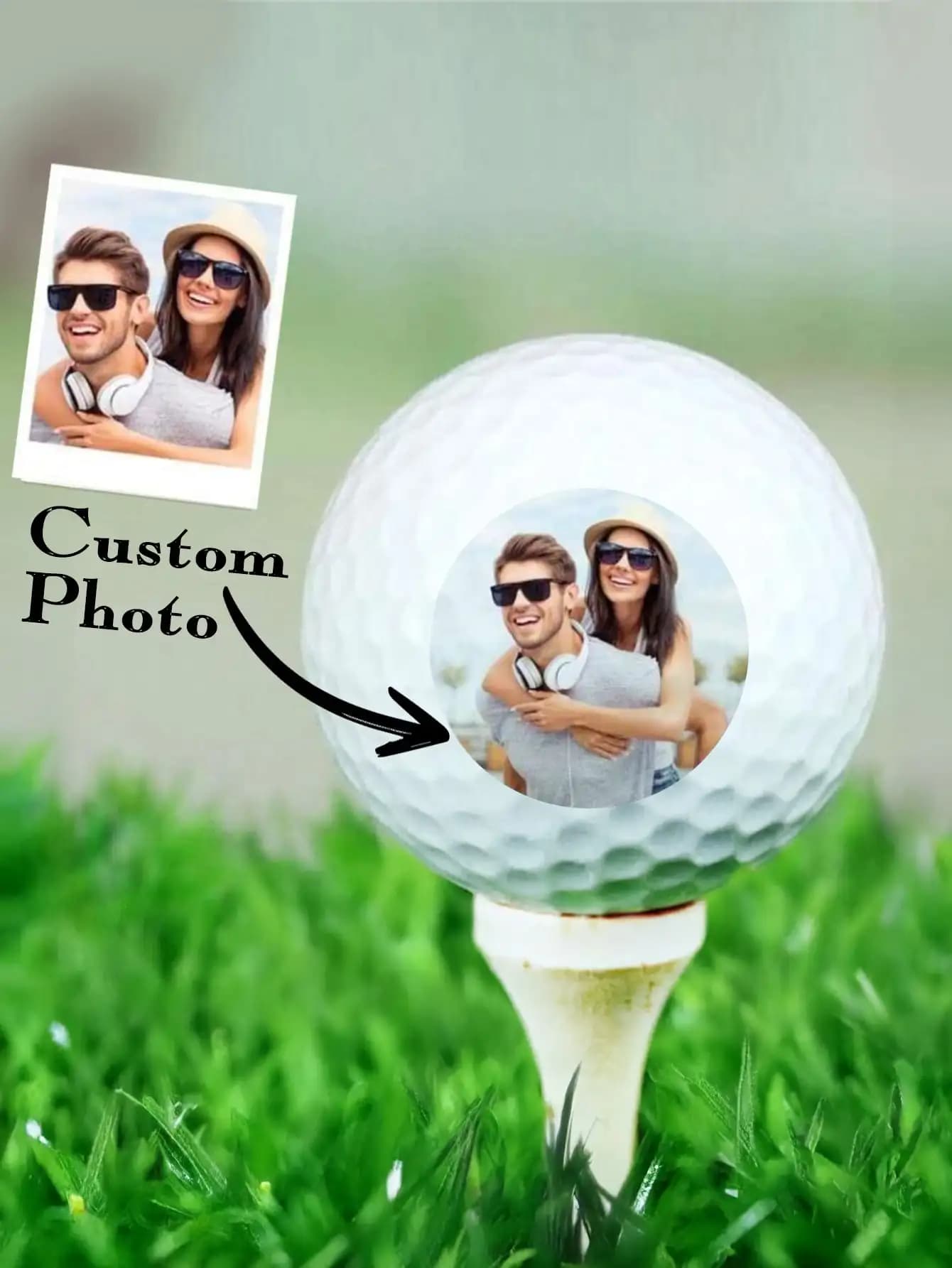 Balle de golf personnalisée avec photo, image de visage et texte, cadeau pour golfeur, papa, mari, a