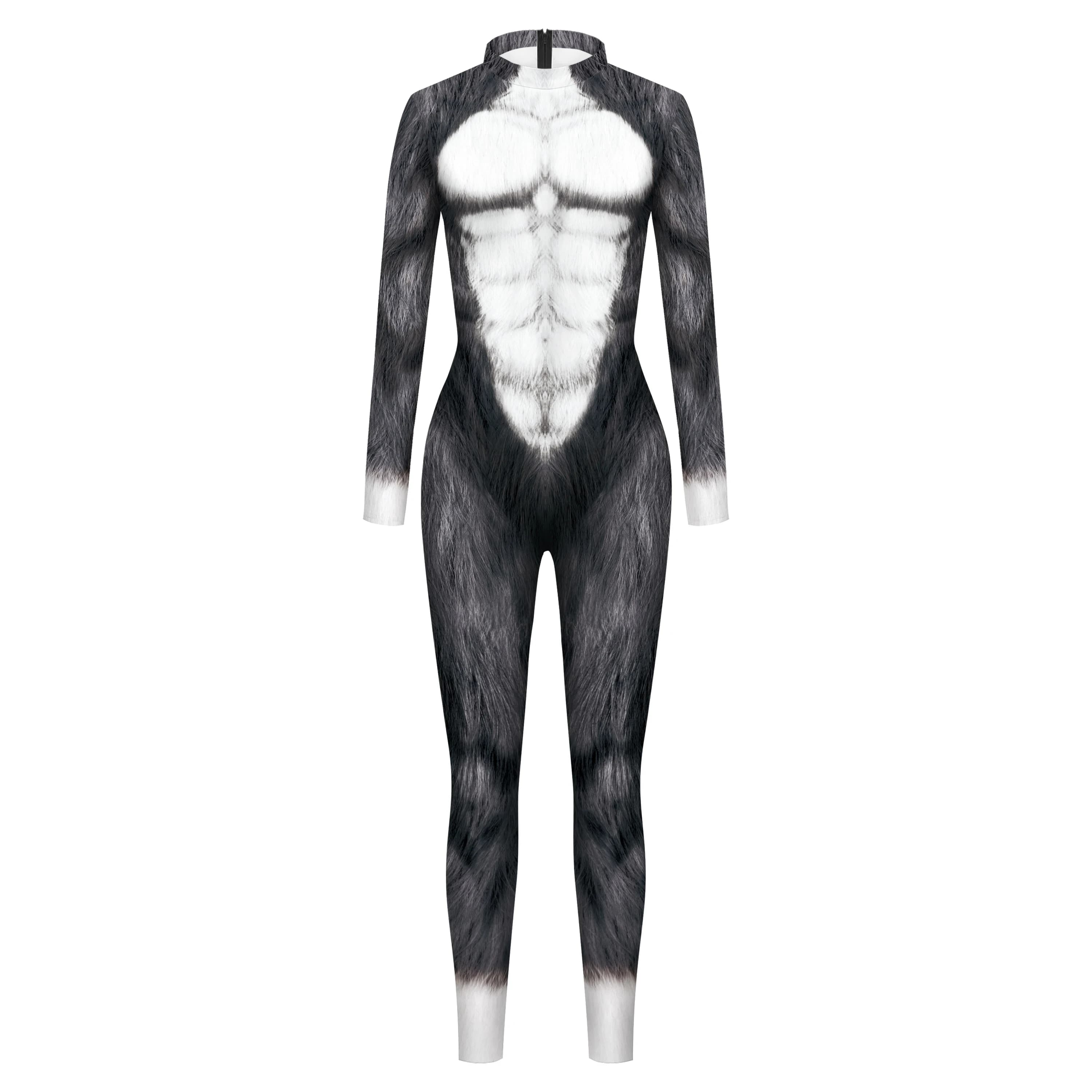 Costume de Cosplay imprimé Animal Husky renard loup, costumes Zentai 3D, combinaison de fête d'hallo