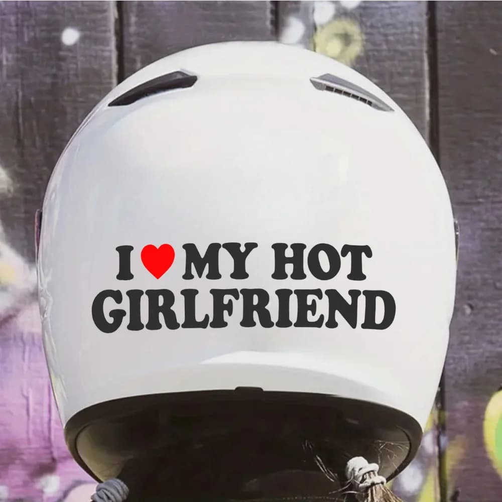 Autocollant de voiture étanche 1 pièce « I Love My Hot Girlfriend Heart », autocollant amusant pour