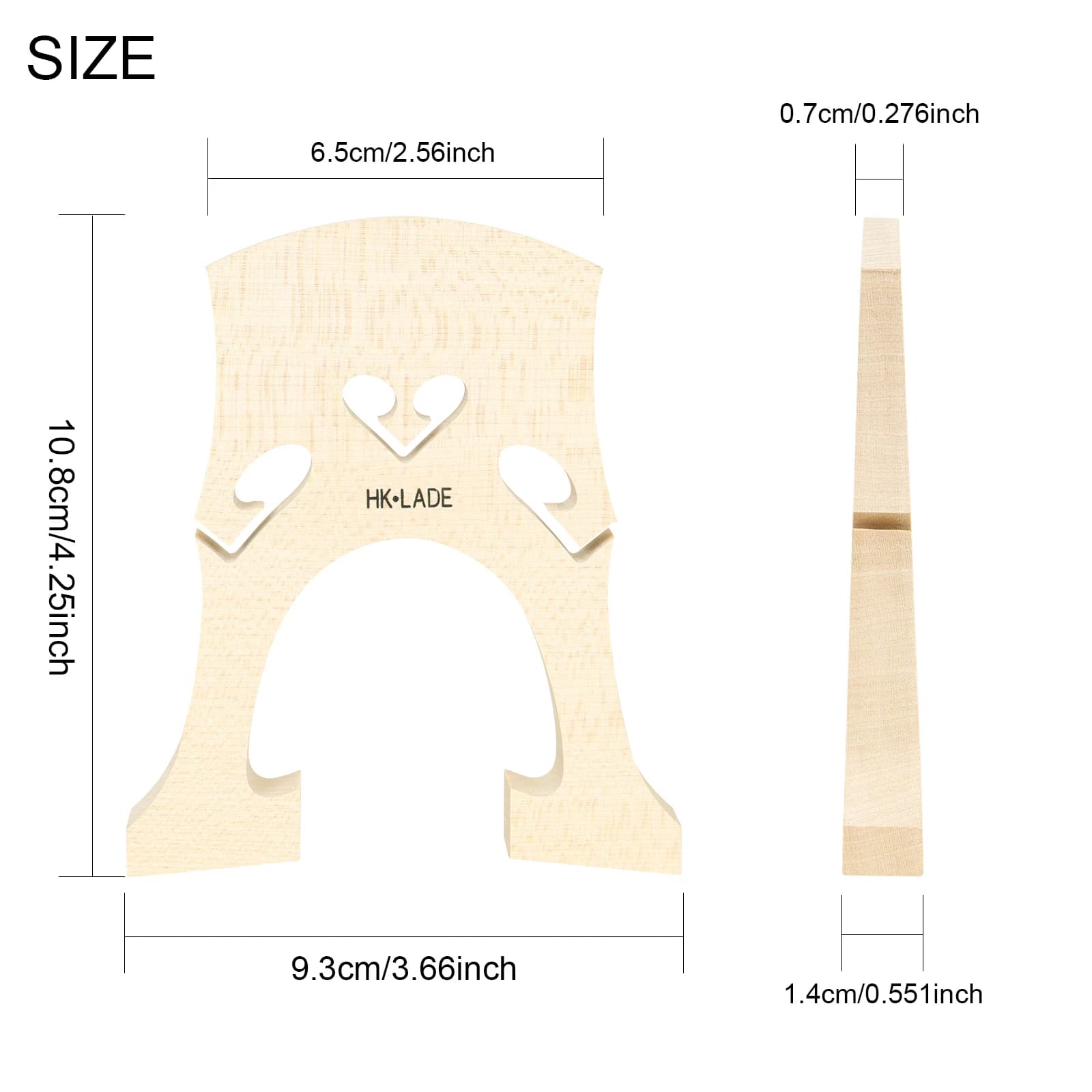 HK·LADE Baroque LN251 Chevalet de violoncelle – Érable européen, sculpté à la main, séché naturellem