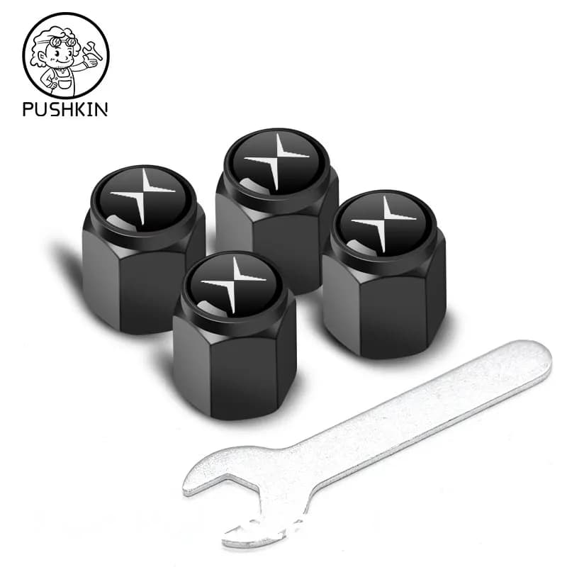 Bouchons de assujetd'air de roue de voiture, couvercle de tige avec accessoires de marque, Polestar 