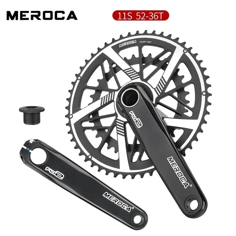 Manivelle de vélo de route MEROCA, double disque denté 50T-34T/52T-36T/53T-39T 170MM en alliage d'al