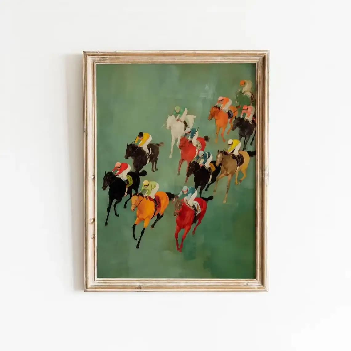Art mural imprimable sur le thème des courses de chevaux vintage |   Décoration d'intérieur équestre