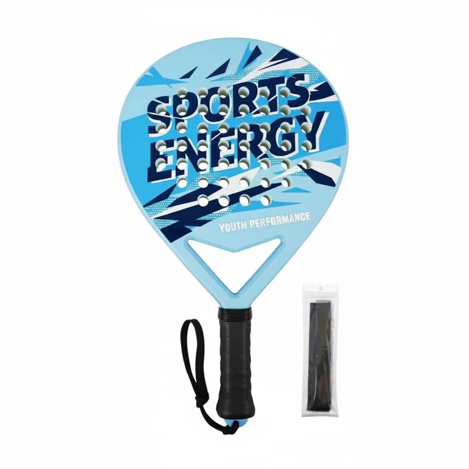 Raquette de padel junior, grande zone de frappe, ABS, équipement sportif, absorption des chocs, rebo