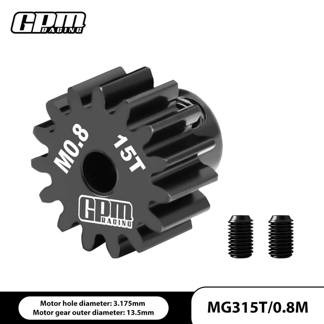 Engrenage de moteur en acier GPM 40Cr 15T-30T (32P / M0.8/ 3.175mm) Pignon