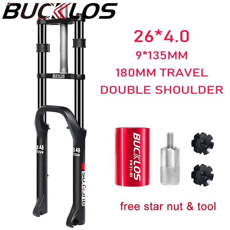 BUCKLOS 26*4.0 fourche de graisse de vélo 26 pouces fourche de Suspension de vélo électrique 4.0 pne