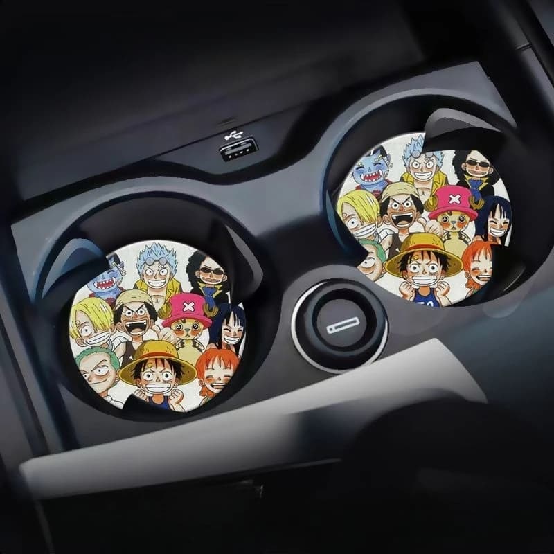 Une pièce singe D. Luffy Roronoa Zoro Portgas · D · Ace dessin animé mignon dessous de verre de voit