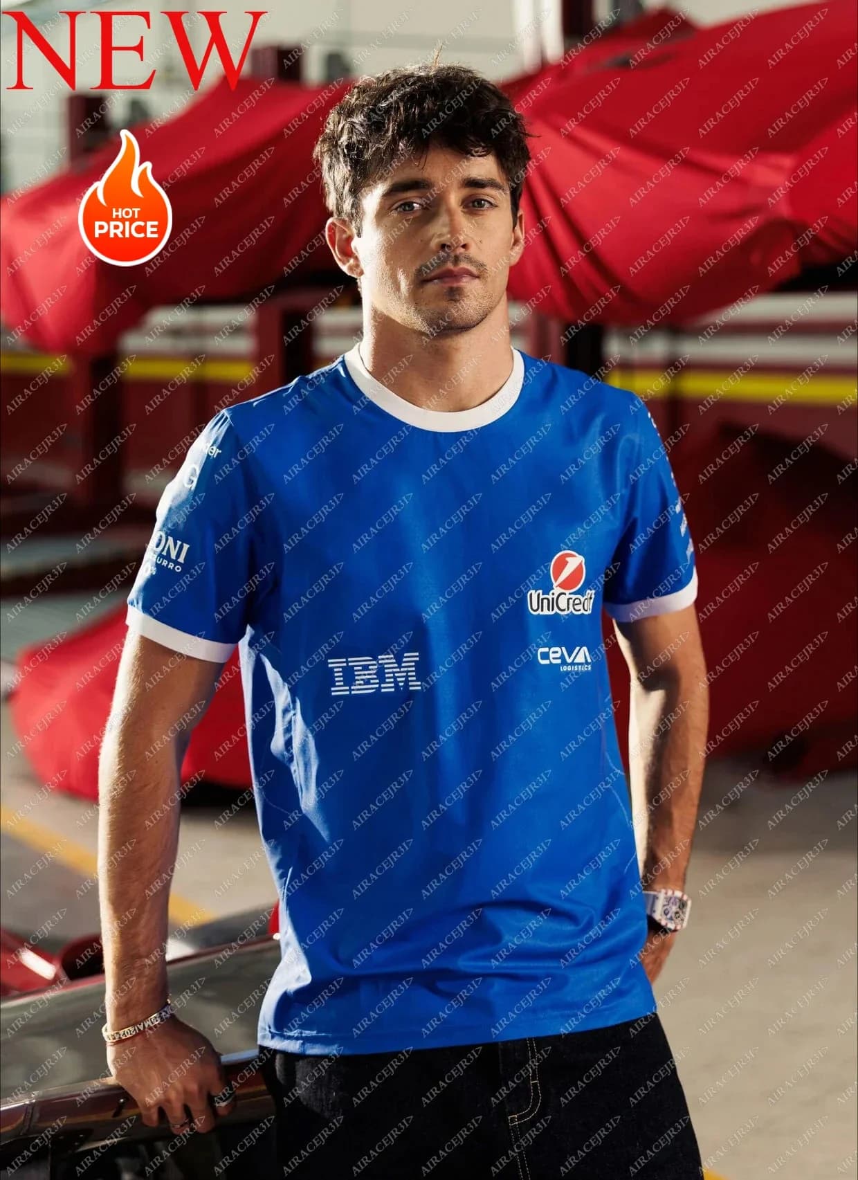 Nouveau T-shirt réplique Monza édition limitée Motorsport Officiel Hamilton Leclerc Bleu Été Séchage