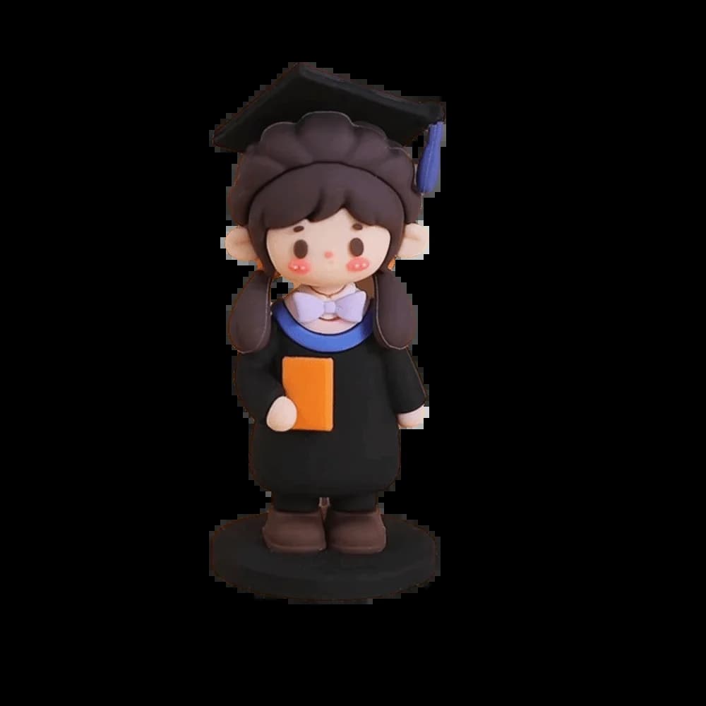Décoration de gâteau de remise de diplôme style dessin animé 3D, figurine de diplômé mignonne, ornem