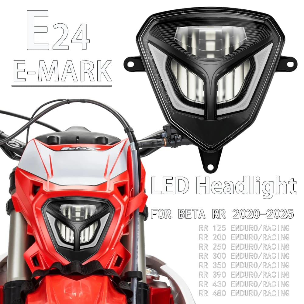 Phare LED pour Beta RR 125 200 250 300 350 390 430 480 Xtrainer 2020-2025 lampe frontale de moto de 