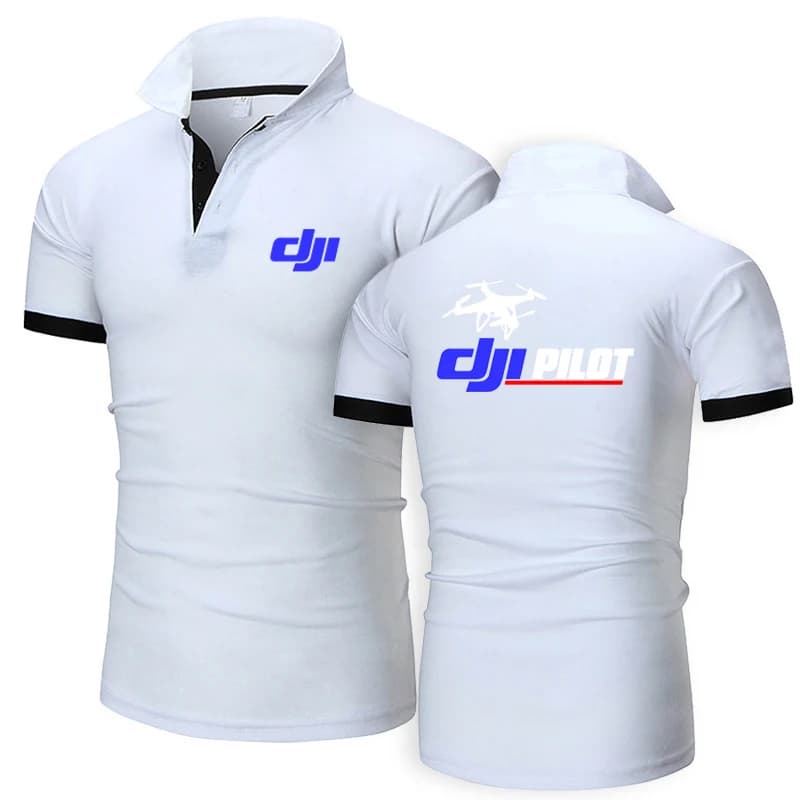 Dji-Polo à Manches Courtes pour Homme, Pilote Professionnel, Impression de Drone, Nouvelle Collectio